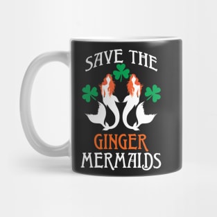 Save The Ginger Mermaids Redhead Mermaid Shamrock Art Mug